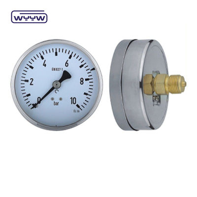 SS304 Pusat Back Mount Pressure Gauge, Dual Bar Pressure Gauge