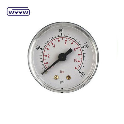 SS304 Pusat Back Mount Pressure Gauge, Dual Bar Pressure Gauge