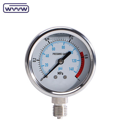 CE Tekanan Tinggi Gauge Autoclave Baja Rinsless Tekanan Gauge Manometer