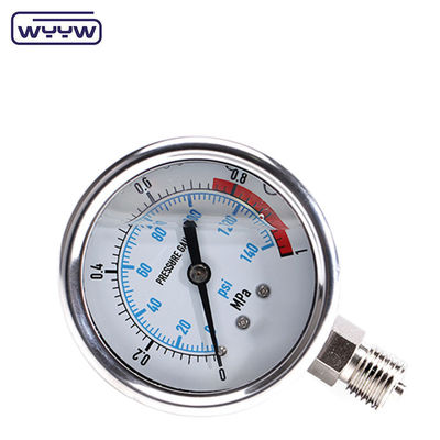CE Tekanan Tinggi Gauge Autoclave Baja Rinsless Tekanan Gauge Manometer