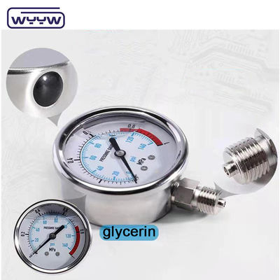 CE Tekanan Tinggi Gauge Autoclave Baja Rinsless Tekanan Gauge Manometer