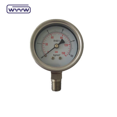 EN837-1 minyak bezel bayonet pengukur tekanan 63mm