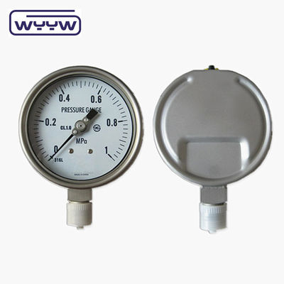 2.5 &quot; SS304 Minyak Diisi Tekanan Tinggi Gauge Psi 2,5% 1,6% Keakuratan