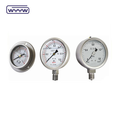 4 Inch Stainless Steel Oil Filled Pressure Gauge Dengan Keakuratan 2,5%/1,6% Dan 1/4'PT/NPT/G/M Thread