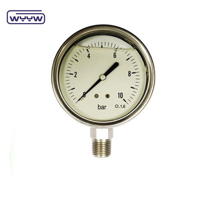 60mm SS304 Industrial Liquid Filled U Tube Pressure Gauge Bourdon Tube Manometer