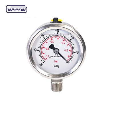 60mm SS304 Industrial Liquid Filled U Tube Pressure Gauge Bourdon Tube Manometer