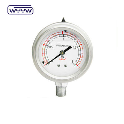 60mm SS304 Industrial Liquid Filled U Tube Pressure Gauge Bourdon Tube Manometer