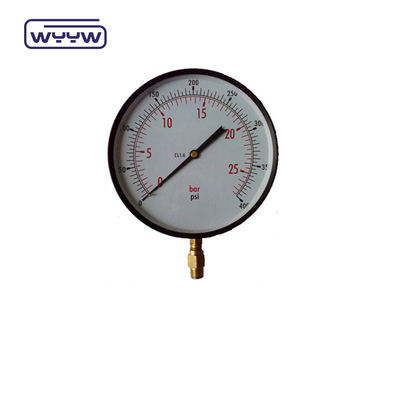 Pengujian Keakuratan Baja Hitam Tekanan Gauge 150mm Koneksi Bagian Bawah Keakuratan Tinggi