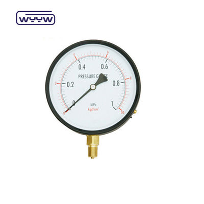 Pengujian Keakuratan Baja Hitam Tekanan Gauge 150mm Koneksi Bagian Bawah Keakuratan Tinggi
