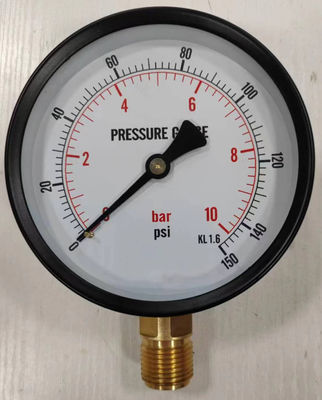 Ekonomi Tekanan Gauge Bourdon Tabung 16 Bar Psi Gas Manometer Air