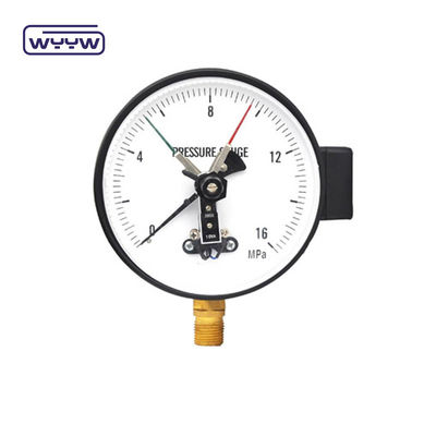 Pengukur Tekanan Kontak Listrik 100mm 380V Back Steel Case Manometer AC
