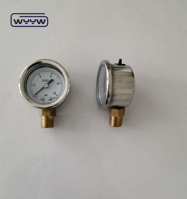 1.5 &quot; 40mm Glycerine Penuh Pressure Gauge Manometer 100kpa Bagian bawah Koneksi