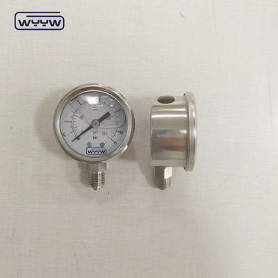 Bagian bawah Gunung Cairan Diisi Hydraulic Pressure Gauge Untuk Industri Otomotif