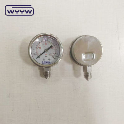 Bagian bawah Gunung Cairan Diisi Hydraulic Pressure Gauge Untuk Industri Otomotif
