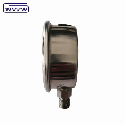 1/4 PT Penuh Cairan Manometer Hitam Dicat Aluminium Pointer Jendela Akrilik