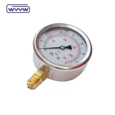0-100 Mpa Manometer Tekanan Udara Gauge Bagian Bawah Port Koneksi Tipe Casing Kuningan
