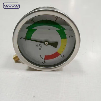 Manometer Pengukur Tekanan Baja Rostless Dengan Sambungan Bagian Bawah Benang Kuningan