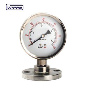 100mm NPT Thread Standard Diaphragm Pressure Gauge dengan Direct Bottom Mounting Type