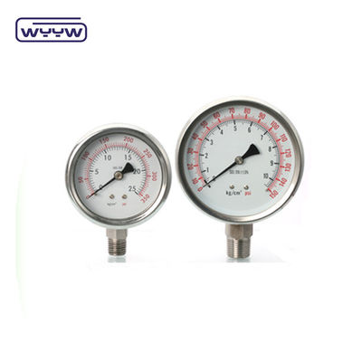 Tidak ada cairan yang diisi desain 316l stainless steel Pressure Gauge