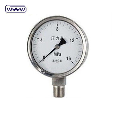 Tidak ada cairan yang diisi desain 316l stainless steel Pressure Gauge
