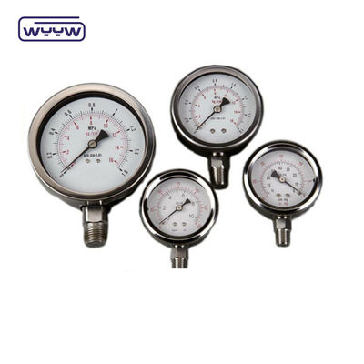 63mm Diameter ± 2,5% Kelas Keakuratan Semua Stainless Steel Pressure Gauge Menerima OEM Service