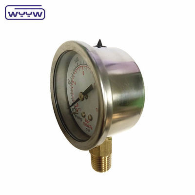 Bagian bawah atau sumbu digital vacuum pressure gauge ± 2,5% dari akurasi pemasangan skala penuh