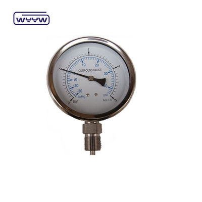 Pengukur tekanan vakum kelas industri dengan bahan stainless steel