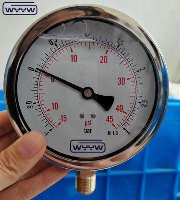 4 Inci Vacuum Dan Tekanan Gauge Kuningan Bagian basah Baja tahan karat