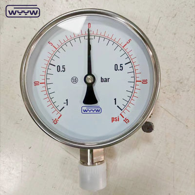 4 Inch Vacuum Pressure Gauge Dengan Kuningan Atau Baja Rinsing Bagian Dibasahi Dial Ukuran 2,5 Inch Minyak Sesuai Kebutuhan