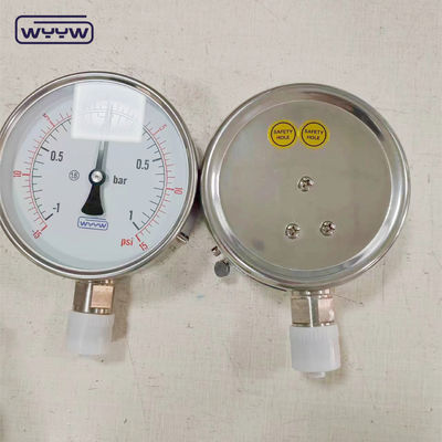 4 Inch Vacuum Pressure Gauge Dengan Kuningan Atau Baja Rinsing Bagian Dibasahi Dial Ukuran 2,5 Inch Minyak Sesuai Kebutuhan