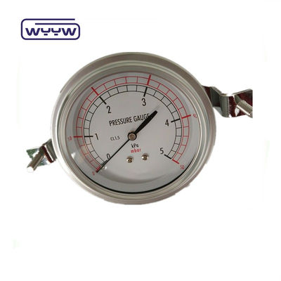 Mbar Pressure Gauge Baja Rustless 2.5% Akurasi Untuk Aplikasi Industri