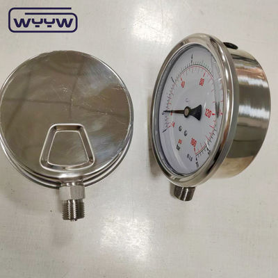 Mengukur baik tekanan positif dan negatif Komposisi alat pengukur tekanan dengan Aluminium Pointer