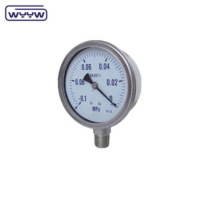 Compound Pressure Gauge untuk mengukur baik tekanan positif dan negatif Kasus stainless steel