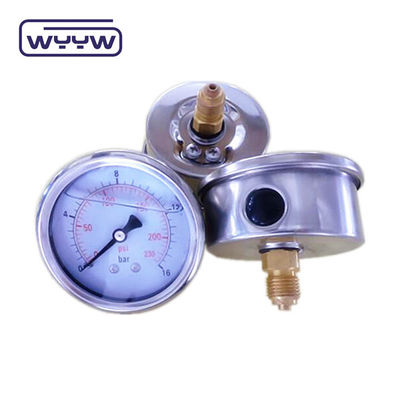 Bar Pressure Range Pressure Gauge Manometer dengan koneksi Kuningan Bagian Bawah Back Mount