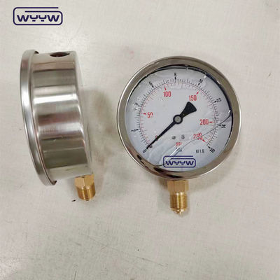 Pressure Gauge Manometer dengan ukuran koneksi BSP dan bahan tabung Bourdon perunggu fosfor