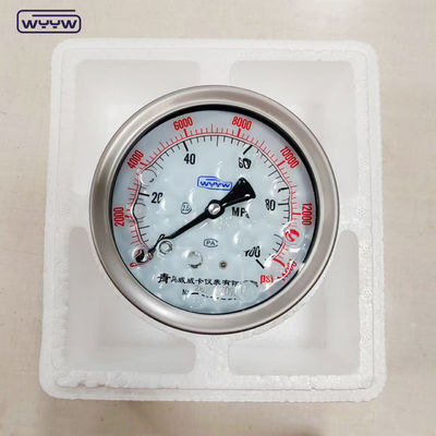 11 Tahun Pengalaman Produksi Pressure Gauge Manometer 0-100Mpa Pressure Range Bagian Bawah Back Mount