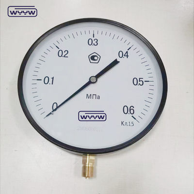 Industri Grade Bourdon tabung Pressure Gauge Dengan Bagian Bawah Mount Dan Black Steel Case