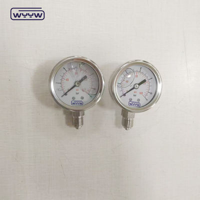 Stainless Steel Bourton Tube Liquid Gauge 1/4&quot; 1/2''BSP/PT/NPT/G/M Thread ±1.6% dari skala penuh