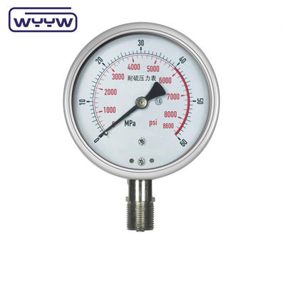 Keakuratan Tinggi Cairan Diisi Vacuum Gauge Stainless Steel Bourton Tabung ± 1,6% dari skala penuh