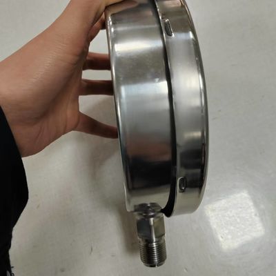 150mm Alat Pengukuran Tekanan dengan Isi Cairan Pointer Aluminium Cat Hitam Akurat awet
