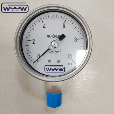 Pengukur Tekanan dengan Casing Bayonet Ss304, Ulir ss316, Gliserin, Kaca Pengaman, dan Jarum Penunjuk yang Dapat Disesuaikan