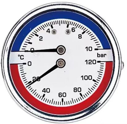 Termomanometer Pengukur Tekanan Suhu Tinggi dengan Ukuran Dial 2.5"-4", Rentang Tekanan 0-16 Bar, dan Ukuran Koneksi 1/4"-1/2"