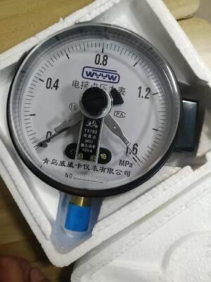 Black Steel Electric Contact Pressure Gauge 150mm with Bottom Mount for Hydraulic Systems