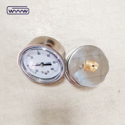 63mm Axial Mbar Bellows Pressure Gauge with SS304 Case for Industrial Applications