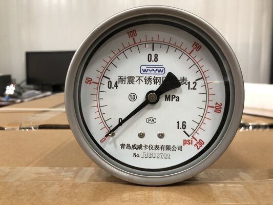4 inci 100mm stainless steel Pressure Gauge tahan getaran tahan korosi Tidak ada minyak mengisi Manometer