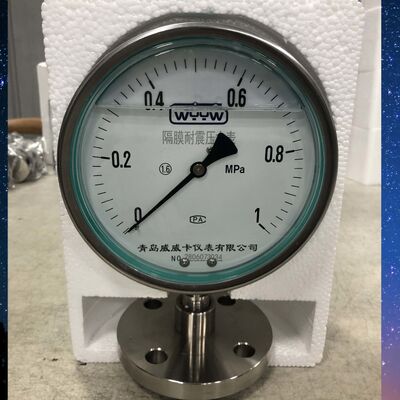 6 inci 150mm Saniter Pressure Gauge dengan Flange. 0-1MPa Range.