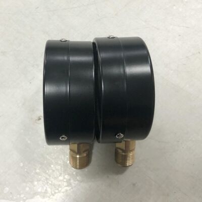 Pengukur Tekanan Kering Casing Baja Hitam 4 inci (100mm) dengan Rentang 0-1.6MPa dan Koneksi Vertikal M20×1.5