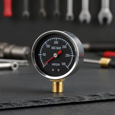 30mm 300 Bar Steel Case Mini Pressure Gauge Manometer untuk Airgun
