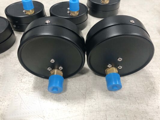 4-inci (100mm) Air Receiver Tank Pressure Gauge dengan kisaran 0-1.6MPa dan Zona Keamanan Berkode Warna