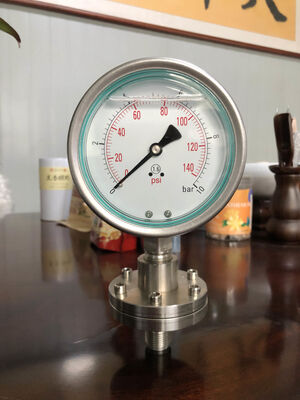 Pengukur tekanan diafragma baja tahan karat dengan perlindungan segel diafragma untuk aplikasi kimia & sanitasi